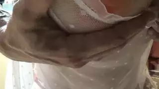 شرائط المتقاطع المتقاطعة الكبيرة ومحيطها في الملابس الداخلية والثدي!